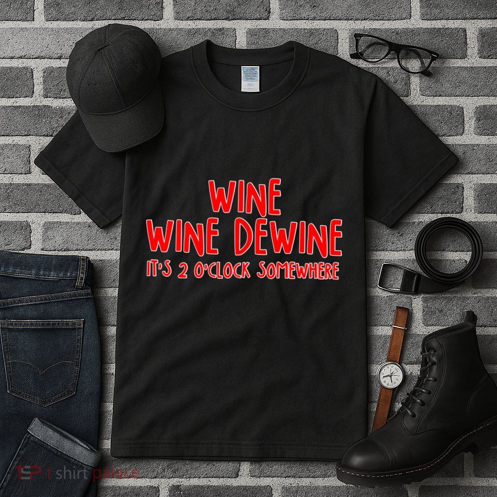 Wine Wine Dewine It's 2 O'Clock Somewhere Tall T-Shirt
