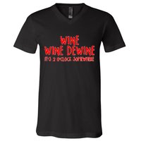 Wine Wine Dewine It's 2 O'Clock Somewhere V-Neck T-Shirt