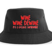 Wine Wine Dewine It's 2 O'Clock Somewhere Sustainable Bucket Hat