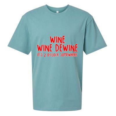 Wine Wine Dewine It's 2 O'Clock Somewhere Sueded Cloud Jersey T-Shirt