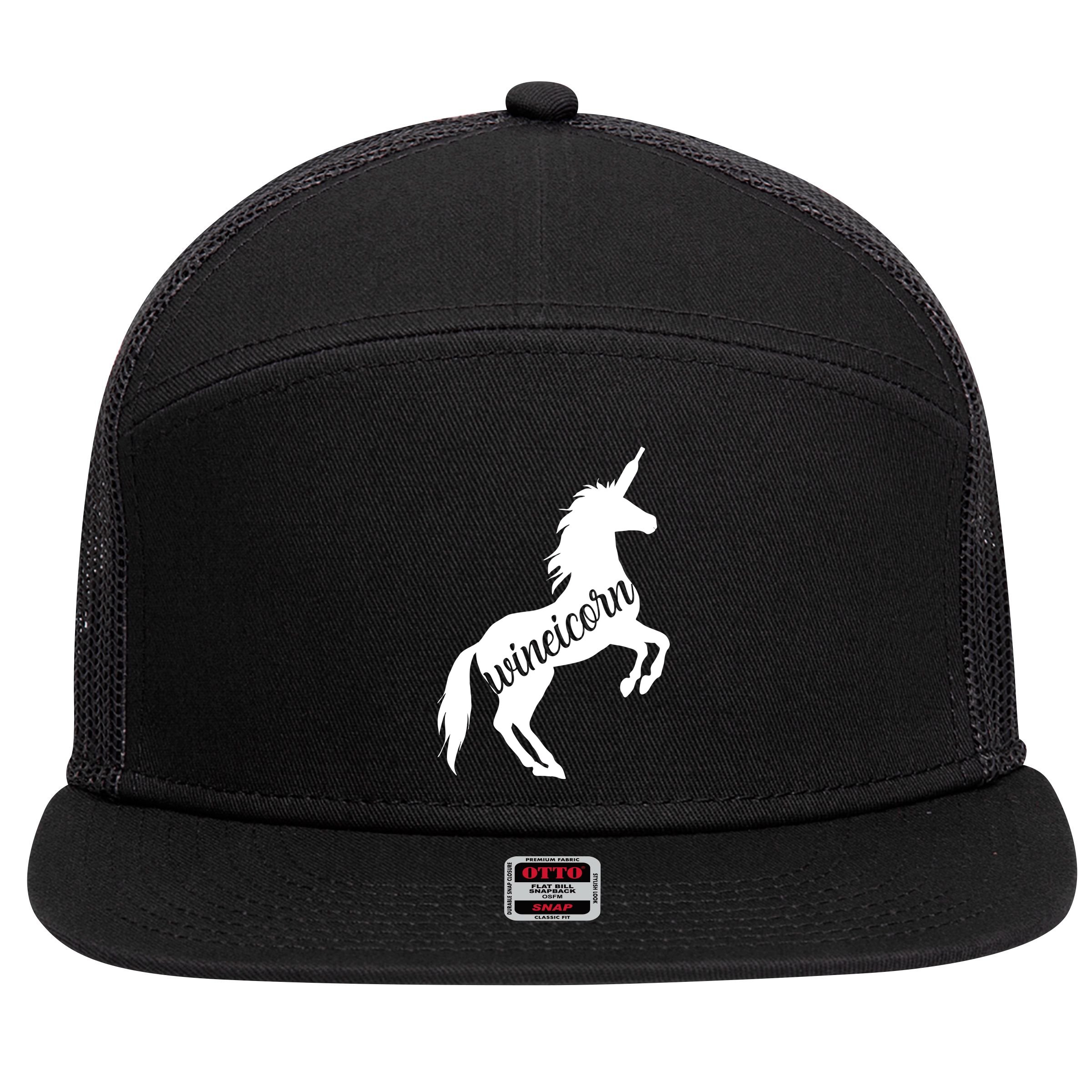Wineicorn 7 Panel Mesh Trucker Snapback Hat