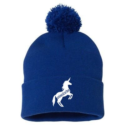 Wineicorn Pom Pom 12in Knit Beanie