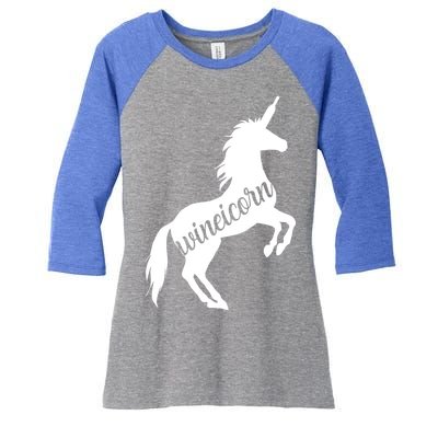 Wineicorn Women's Tri-Blend 3/4-Sleeve Raglan Shirt