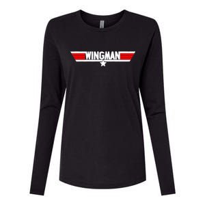 Wingman Logo Womens Cotton Relaxed Long Sleeve T-Shirt