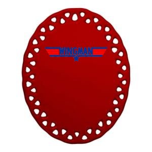 Wingman Logo Ceramic Oval Ornament