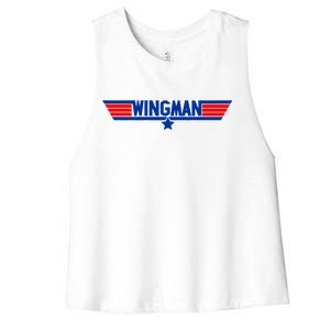 Wingman Logo Women's Racerback Cropped Tank