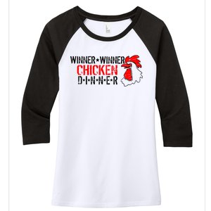 Winner Winner Chicken Dinner Women's Tri-Blend 3/4-Sleeve Raglan Shirt