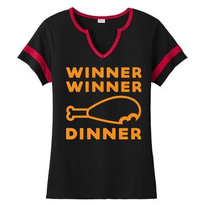 Winner Winner Chicken Dinner Funny Gaming Ladies Halftime Notch Neck Tee