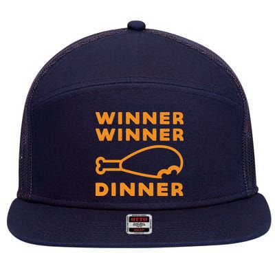 Winner Winner Chicken Dinner Funny Gaming 7 Panel Mesh Trucker Snapback Hat