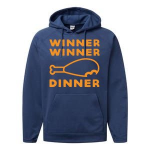 Winner Winner Chicken Dinner Funny Gaming Performance Fleece Hoodie