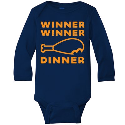 Winner Winner Chicken Dinner Funny Gaming Baby Long Sleeve Bodysuit