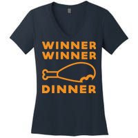 Winner Winner Chicken Dinner Funny Gaming Women's V-Neck T-Shirt