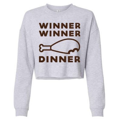 Winner Winner Chicken Dinner Funny Gaming Cropped Pullover Crew