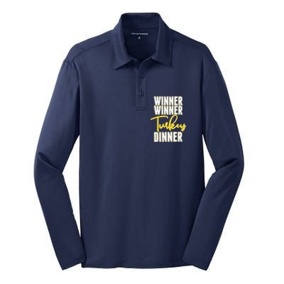 Winner Winner Turkey Dinner Silk Touch Performance Long Sleeve Polo