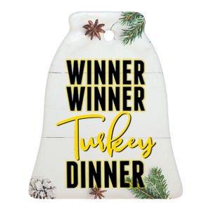 Winner Winner Turkey Dinner Ceramic Bell Ornament