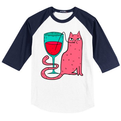 Wino Kitty Baseball Sleeve Shirt