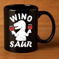 Wino Saur Funny Wine 11oz C Handle Ceramic Mug