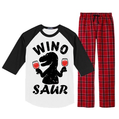 Wino Saur Funny Wine Raglan Sleeve Pajama Set