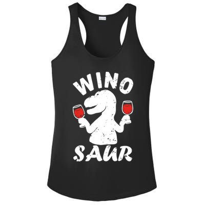 Wino Saur Funny Wine Ladies PosiCharge Competitor Racerback Tank