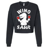 Wino Saur Funny Wine Cropped Pullover Crew