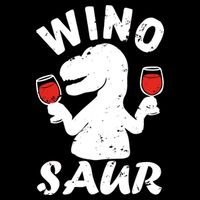 Wino Saur Funny Wine Cropped Pullover Crew