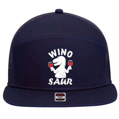 Wino Saur Funny Wine 7 Panel Mesh Trucker Snapback Hat