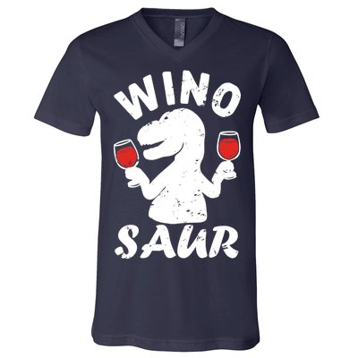 Wino Saur Funny Wine V-Neck T-Shirt