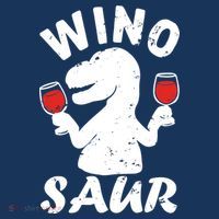 Wino Saur Funny Wine Button