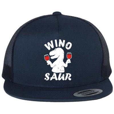 Wino Saur Funny Wine Flatbill Hat