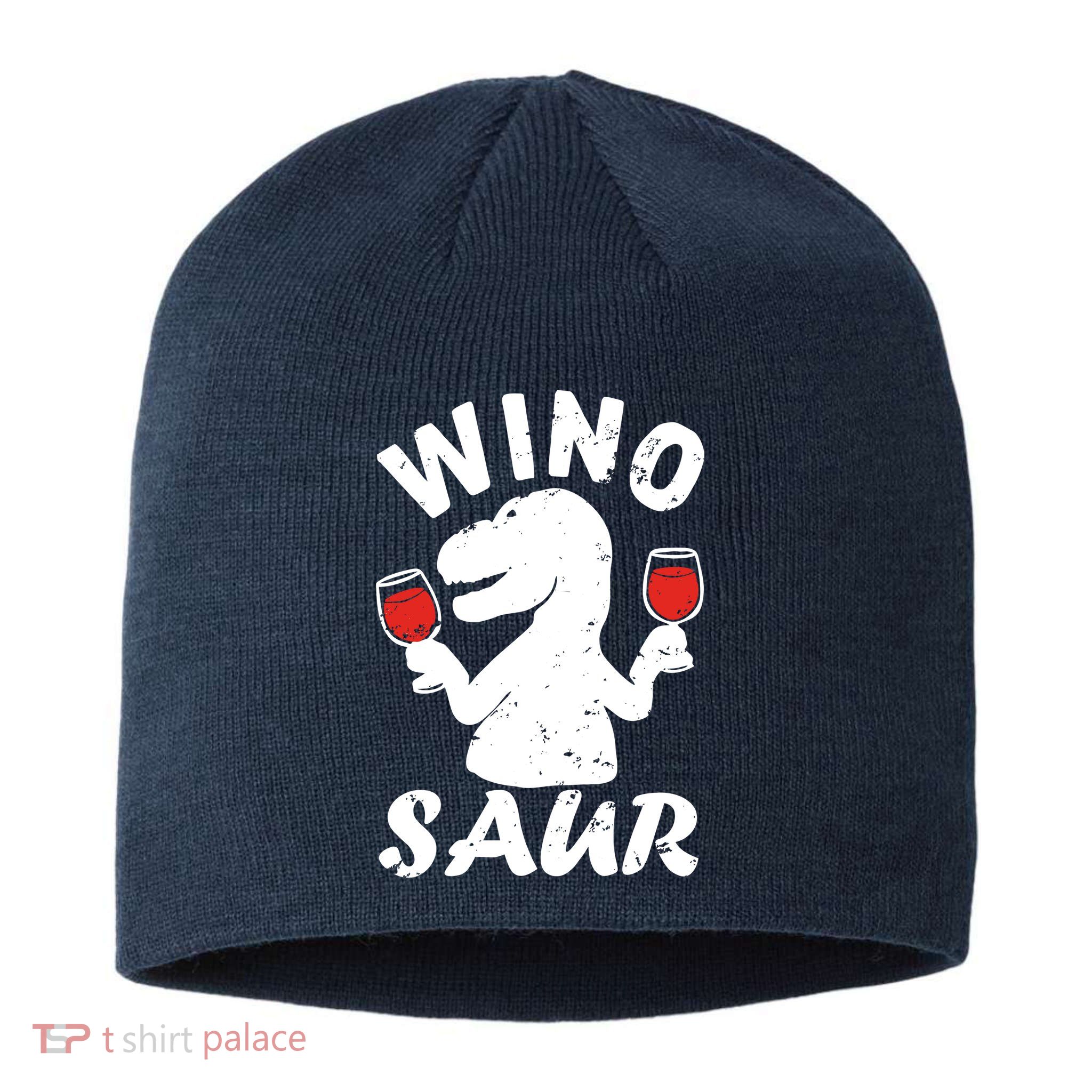 Wino Saur Funny Wine Sustainable Beanie