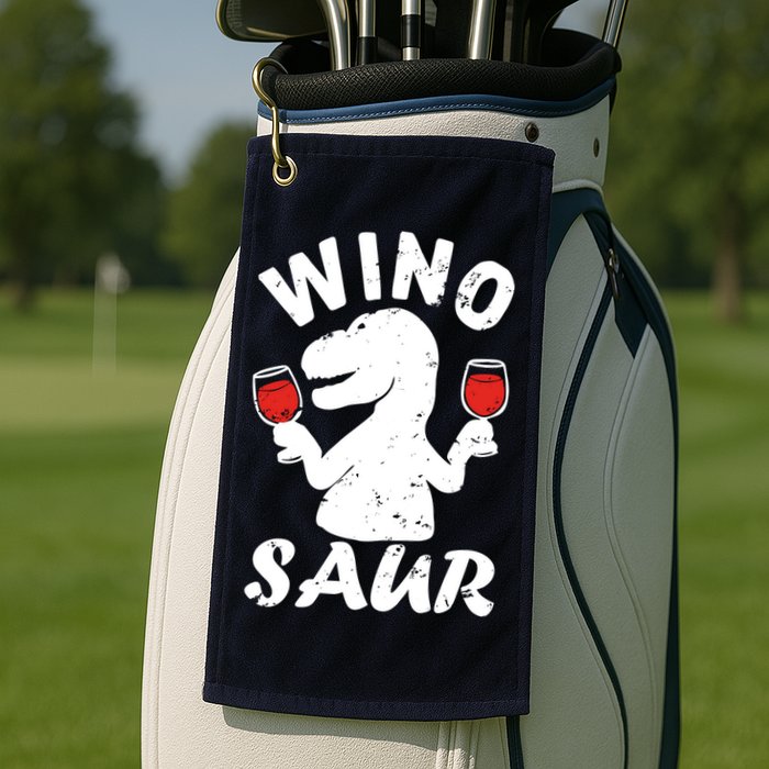 Wino Saur Funny Wine Golf Towel