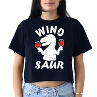 Wino Saur Funny Wine Crop Top
