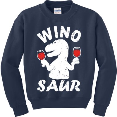 Wino Saur Funny Wine Kids Sweatshirt