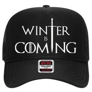 Winter Is Coming High Crown Mesh Back Trucker Hat