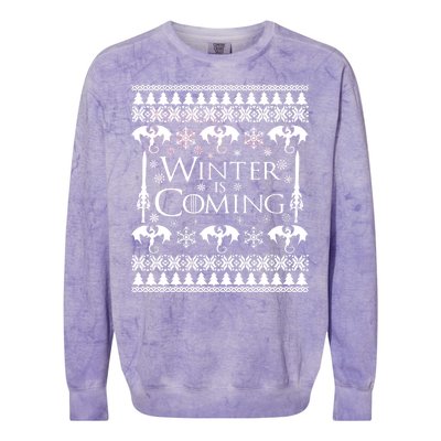 Winter is Coming Ugly Christmas Sweater Design Colorblast Crewneck Sweatshirt