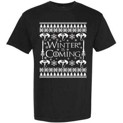 Winter is Coming Ugly Christmas Sweater Design Garment-Dyed Heavyweight T-Shirt