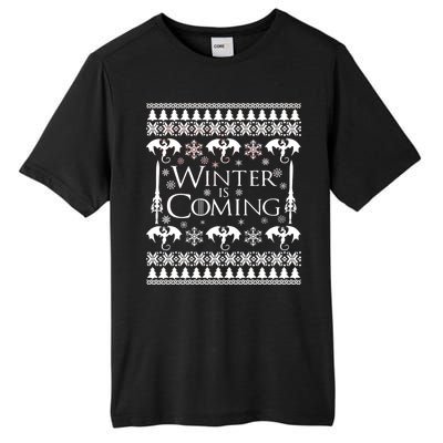 Winter is Coming Ugly Christmas Sweater Design Tall Fusion ChromaSoft Performance T-Shirt