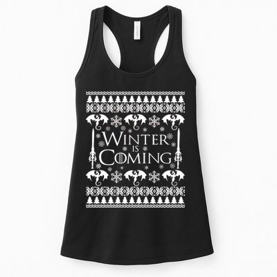 Winter is Coming Ugly Christmas Sweater Design Womens Tank Top