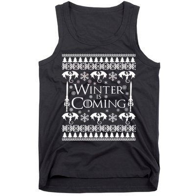 Winter is Coming Ugly Christmas Sweater Design Tank Top