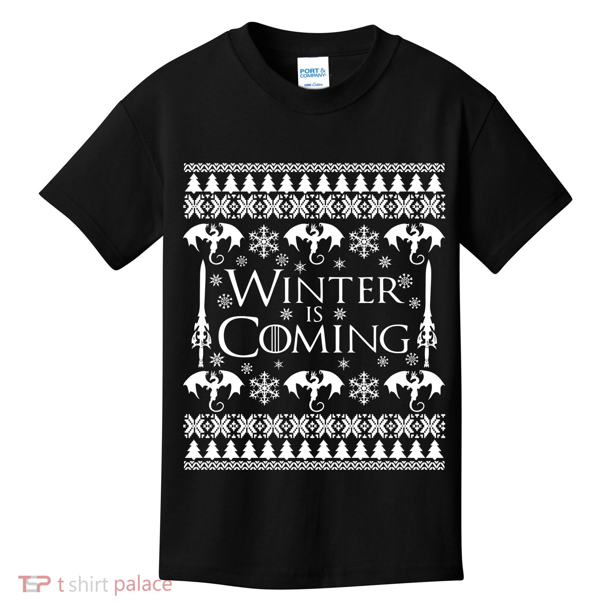 Winter is Coming Ugly Christmas Sweater Design Kids T-Shirt