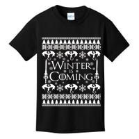 Winter is Coming Ugly Christmas Sweater Design Kids T-Shirt