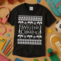 Winter is Coming Ugly Christmas Sweater Design Kids T-Shirt