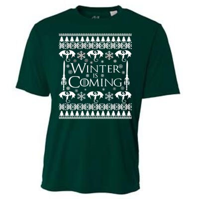 Winter is Coming Ugly Christmas Sweater Design Cooling Performance Crew T-Shirt