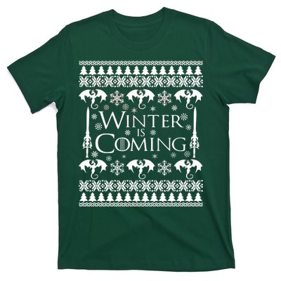 Winter is Coming Ugly Christmas Sweater Design T-Shirt