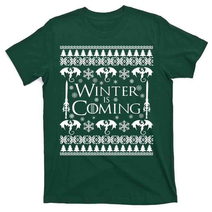 Winter is Coming Ugly Christmas Sweater Design T-Shirt