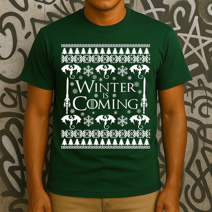 Winter is Coming Ugly Christmas Sweater Design T-Shirt