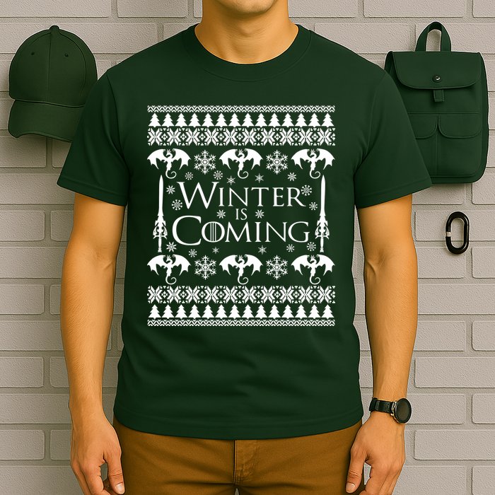 Winter is Coming Ugly Christmas Sweater Design T-Shirt
