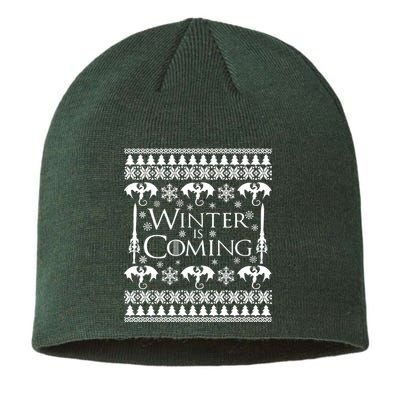 Winter is Coming Ugly Christmas Sweater Design Sustainable Beanie