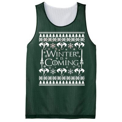 Winter is Coming Ugly Christmas Sweater Design Mesh Reversible Basketball Jersey Tank