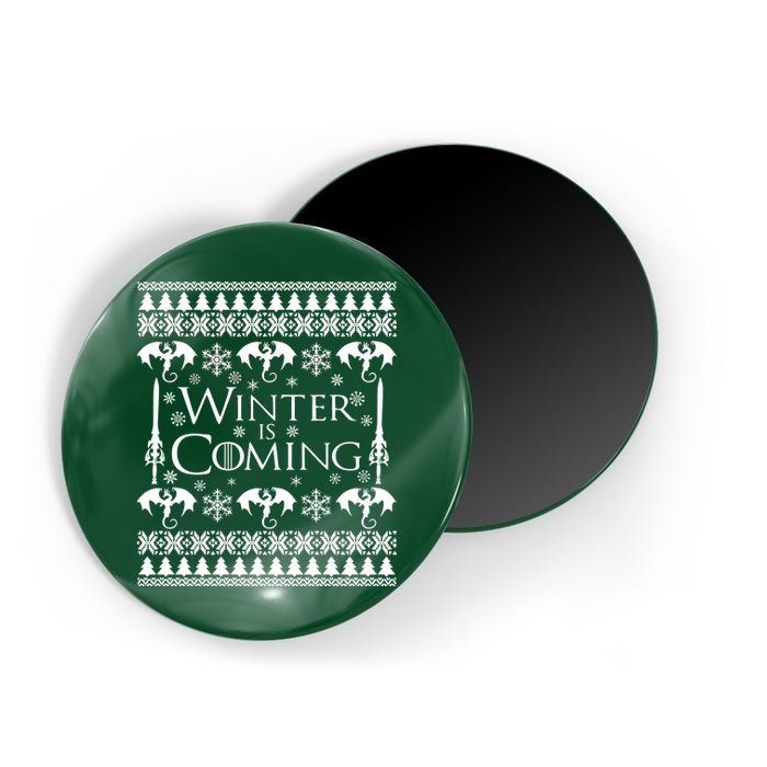 Winter is Coming Ugly Christmas Sweater Design Magnet